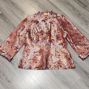 Stunning Handcrafted Metallic Mandrin Collar Statement Button Blazer